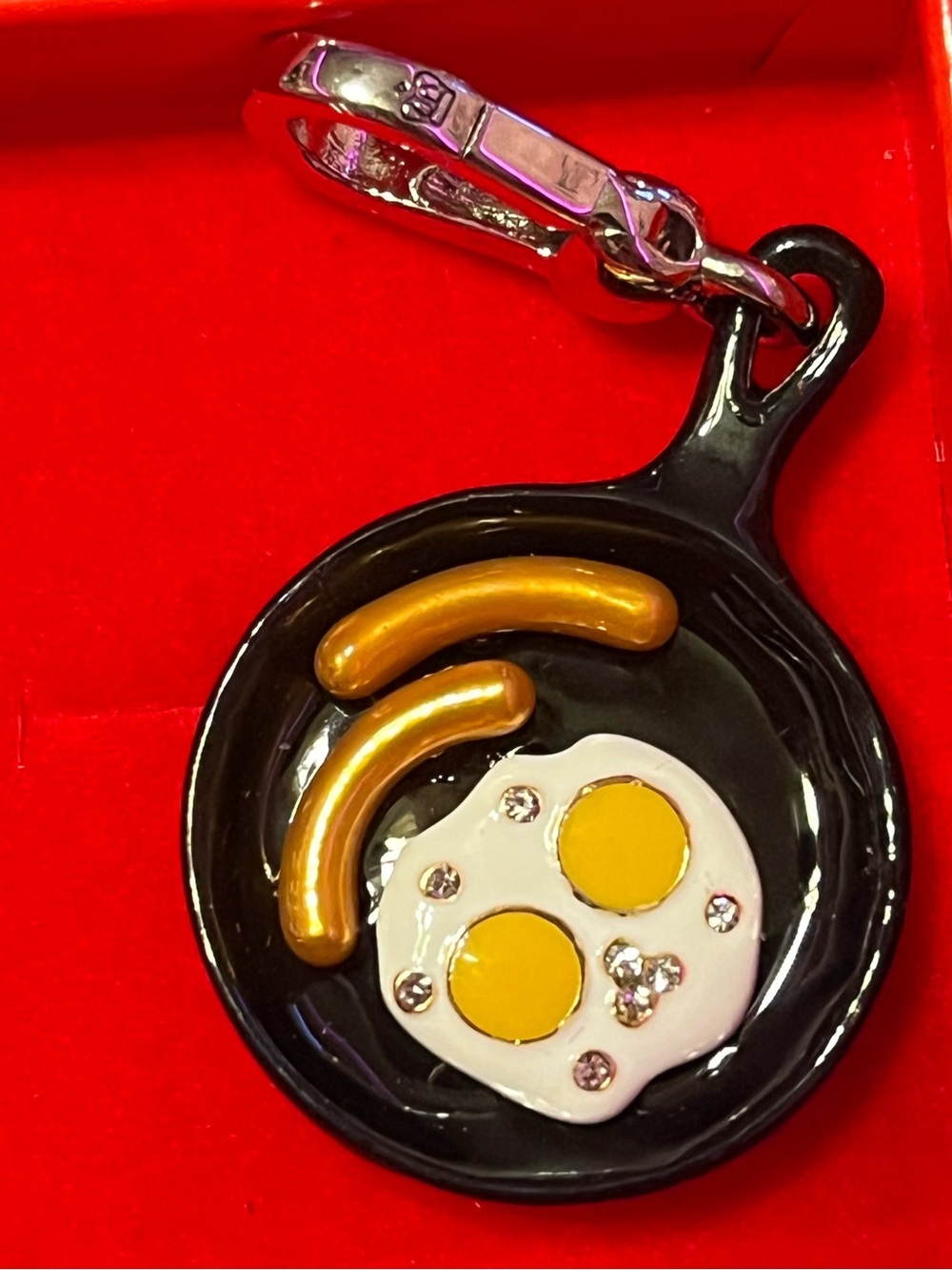 Vintage Juicy Couture breakfast sausage and over easy eggs bracelet charm